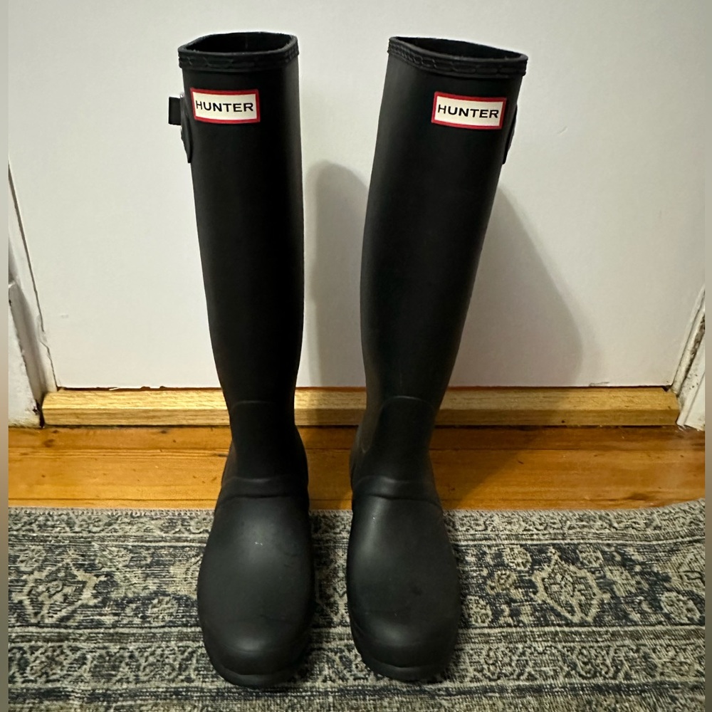 Hunter original tall rain boots in black